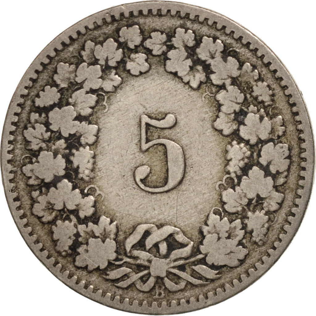 Monnaie, Suisse, 5 Rappen, 1884, Bern, B, Copper-nickel, KM:26