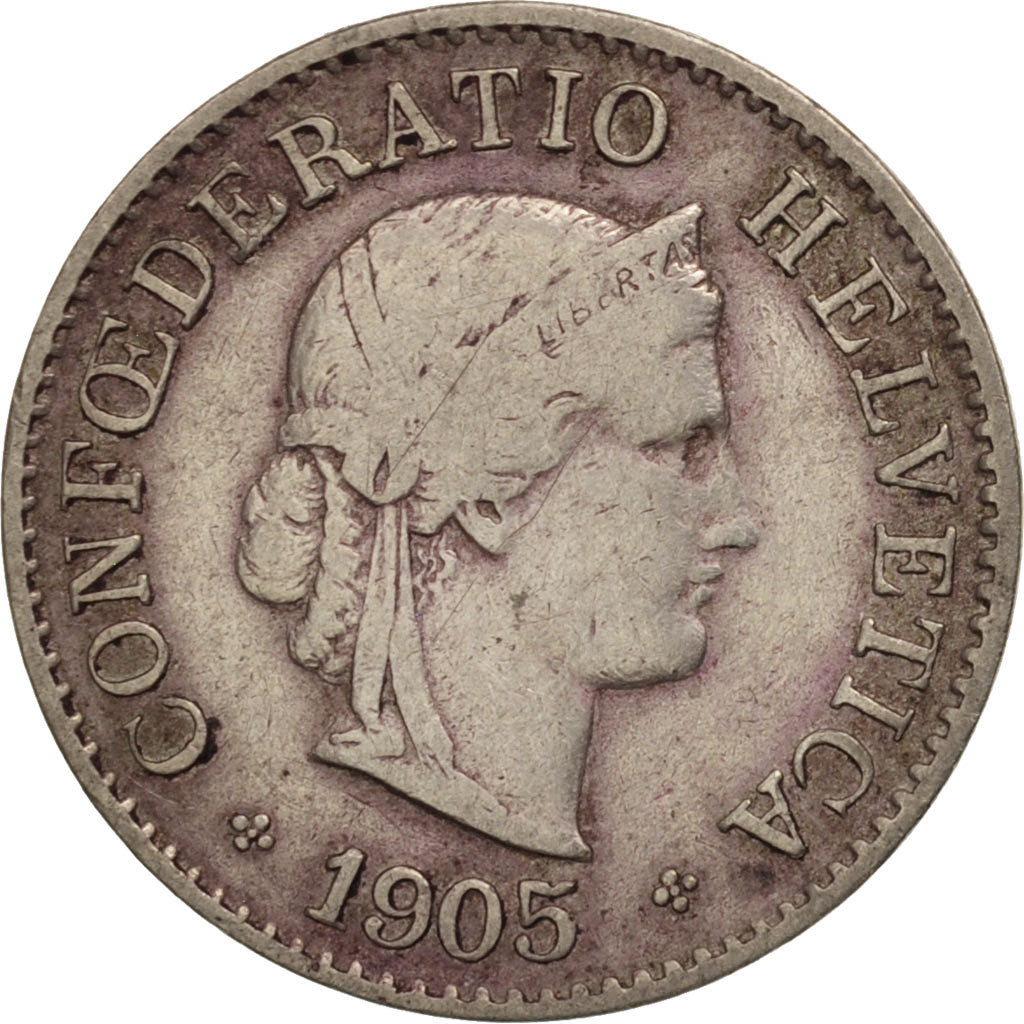 Switzerland, 5 Rappen, 1905, Bern, VF(20-25), Copper-nickel, KM:26
