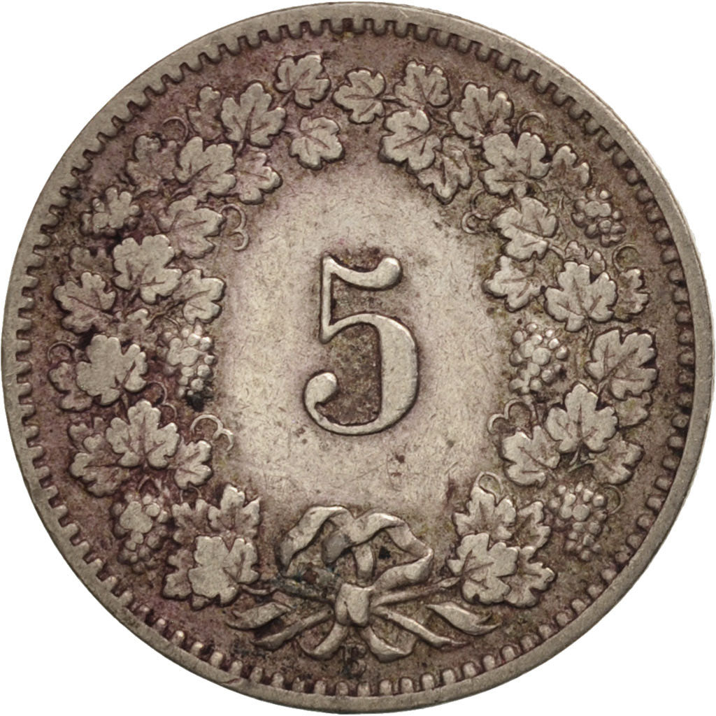 Switzerland, 5 Rappen, 1905, Bern, VF(20-25), Copper-nickel, KM:26