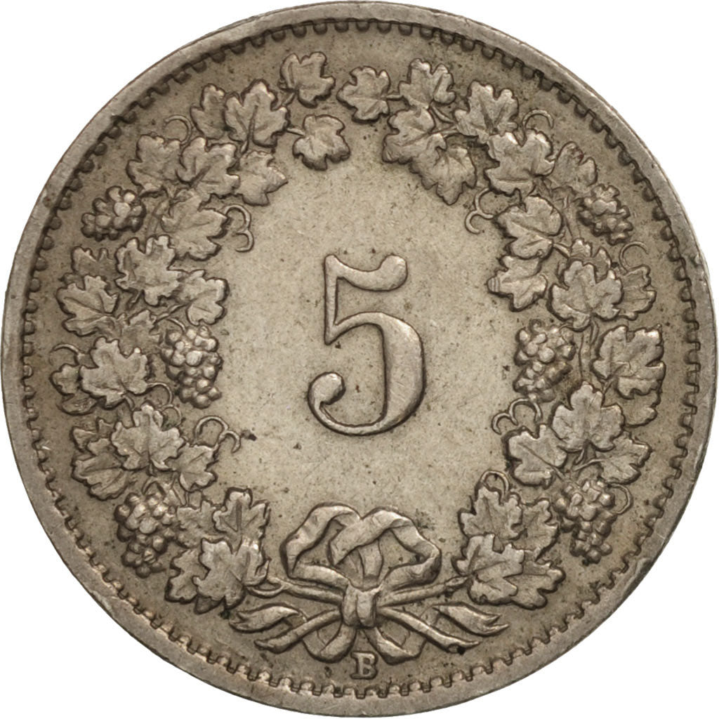 Moneta, Szwajcaria, 5 Rappen, 1952, Bern, AU(50-53), Miedź-Nikiel, KM:26
