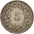 Moneta, Szwajcaria, 5 Rappen, 1952, Bern, AU(50-53), Miedź-Nikiel, KM:26