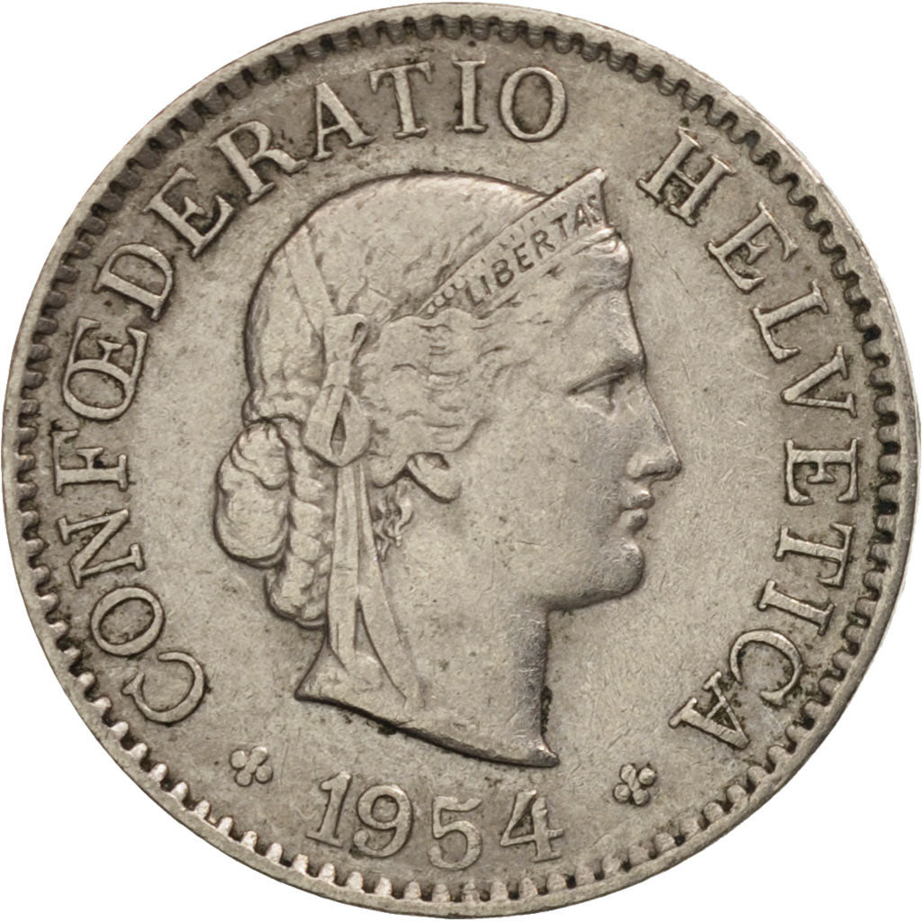 Münze, Schweiz, 5 Rappen, 1954, Bern, SS, Copper-nickel, KM:26
