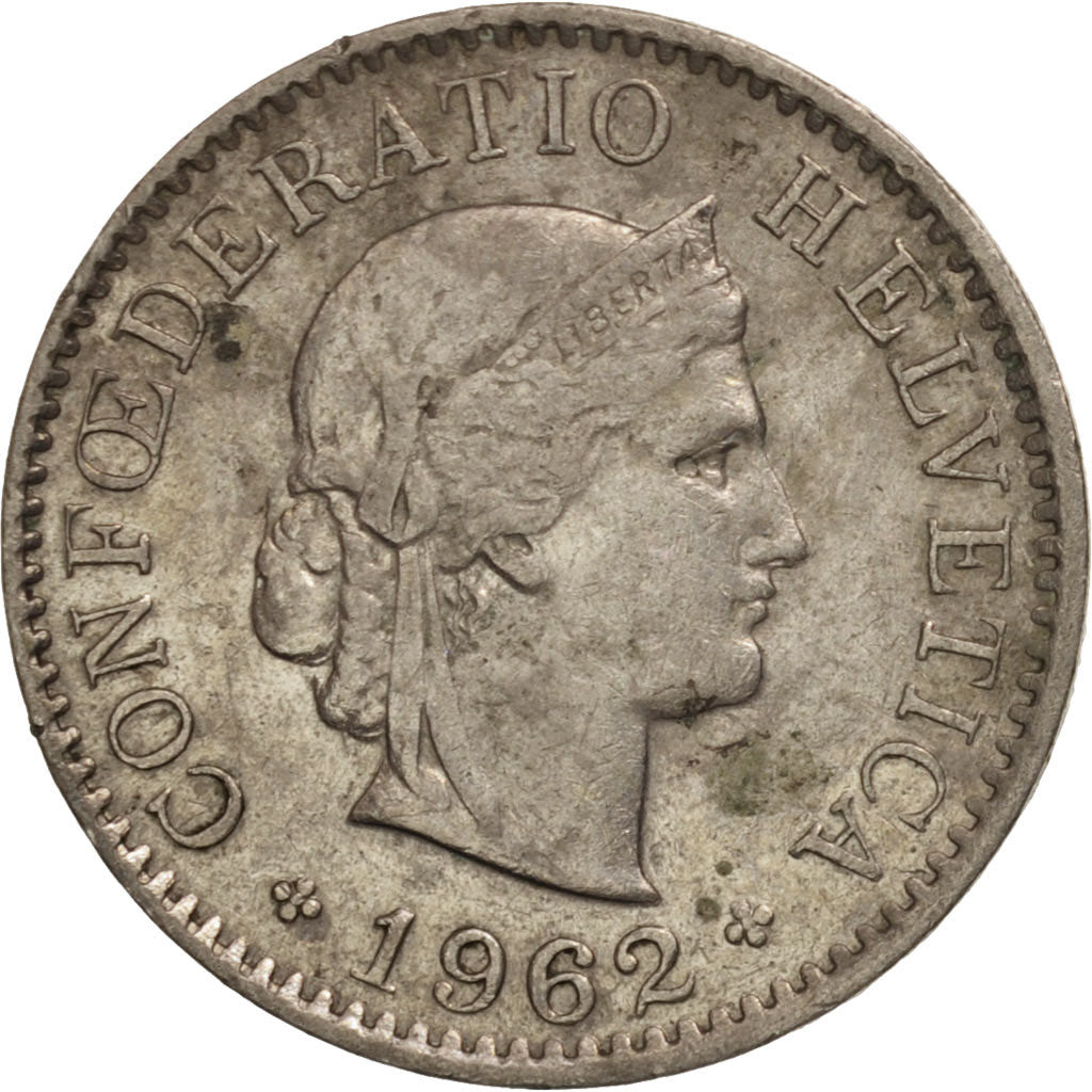 Coin, Switzerland, 5 Rappen, 1962, Bern, EF(40-45), Copper-nickel, KM:26