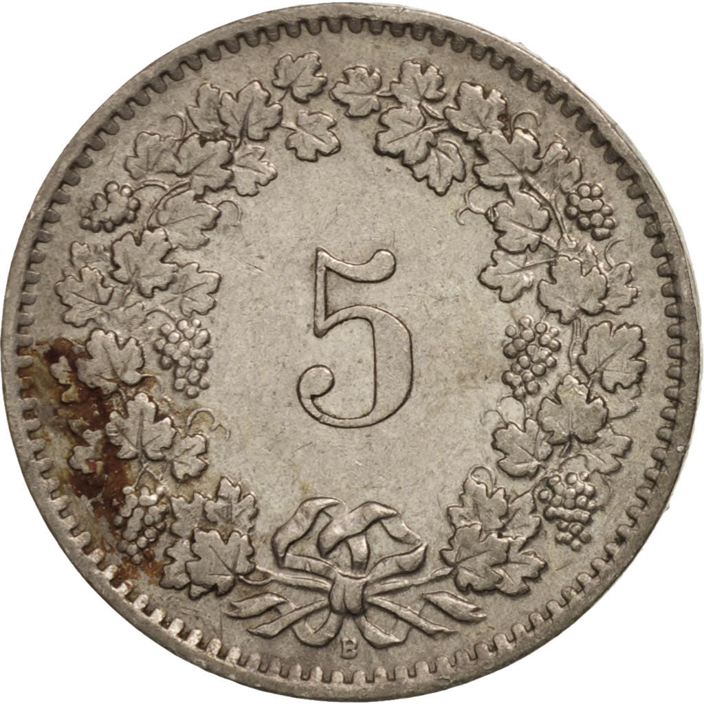 Coin, Switzerland, 5 Rappen, 1962, Bern, EF(40-45), Copper-nickel, KM:26