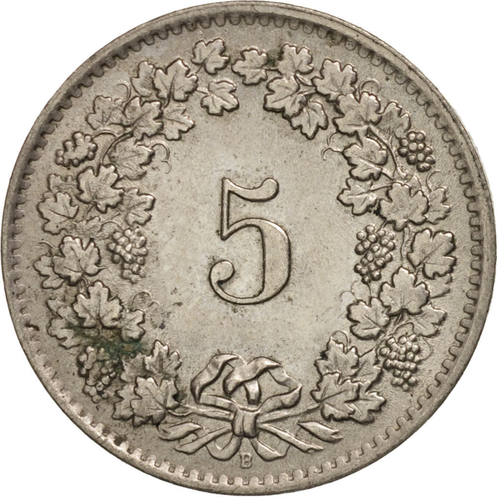 Moneta, Szwajcaria, 5 Rappen, 1964, Bern, AU(50-53), Miedź-Nikiel, KM:26