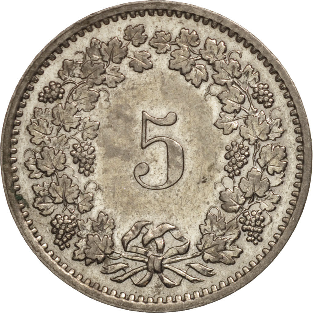 Moneta, Szwajcaria, 5 Rappen, 1970, Bern, AU(55-58), Miedź-Nikiel, KM:26