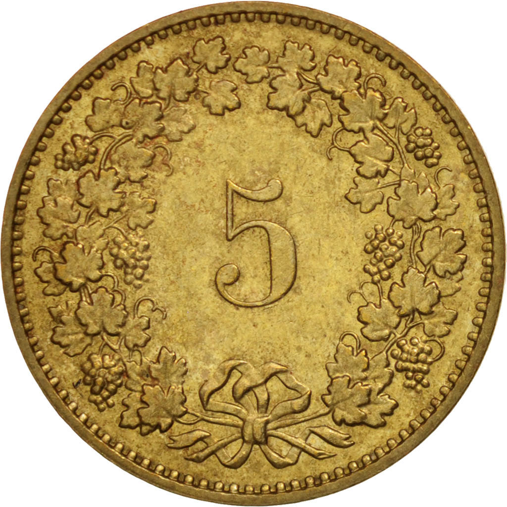 Moneta, Szwajcaria, 5 Rappen, 1985, Bern, AU(55-58), Aluminium-Brąz, KM:26c