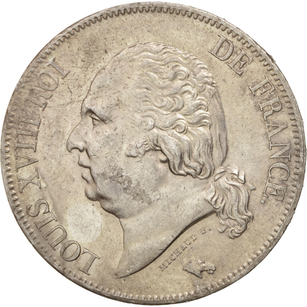 Coin, France, Louis XVIII, Louis XVIII, 5 Francs, 1823, Lille, AU(55-58)