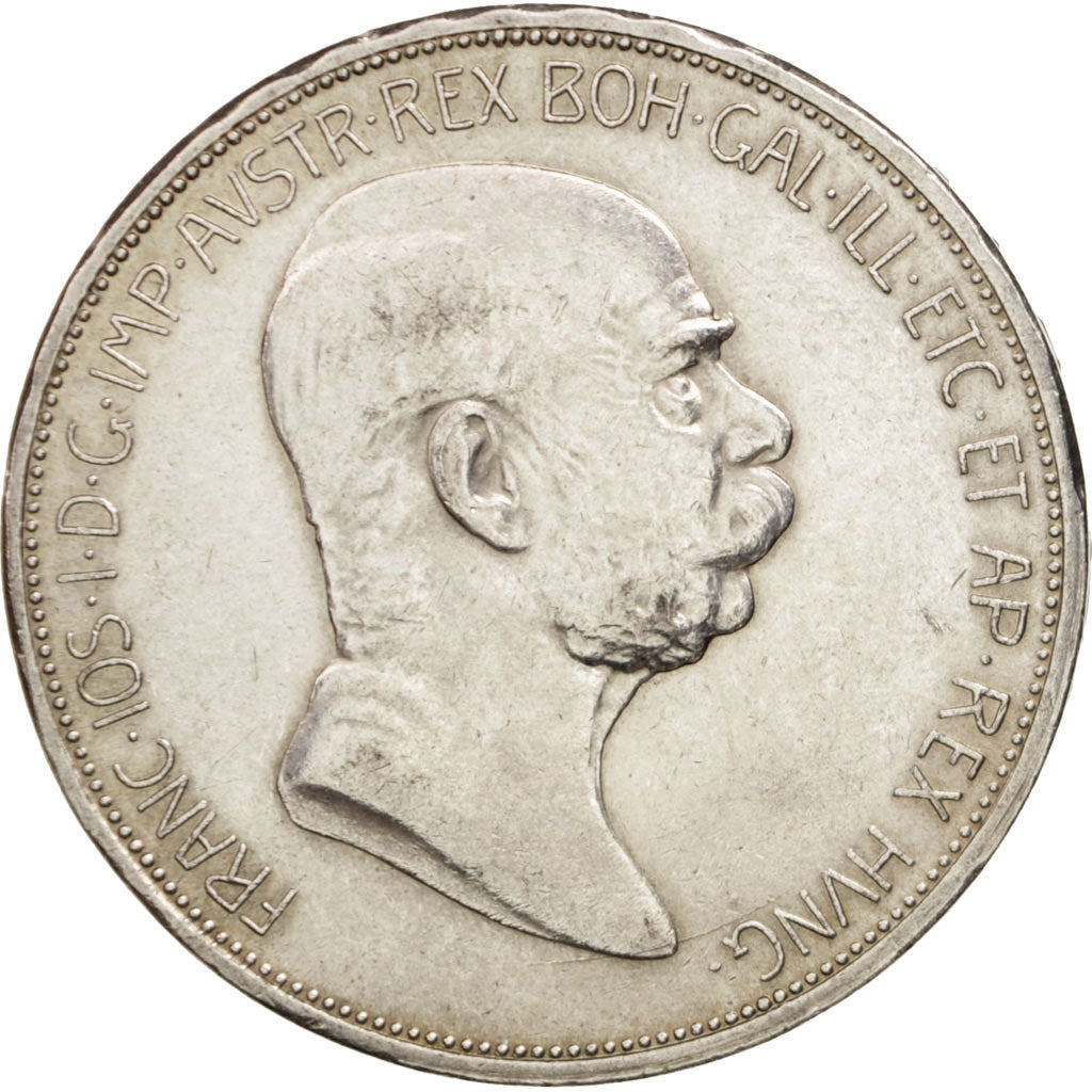 Austria, Franz Joseph I, 5 Corona, 1908, EF(40-45), Silver, KM:2809