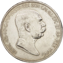 Austria, Franz Joseph I, 5 Corona, 1908, EF(40-45), Silver, KM:2809
