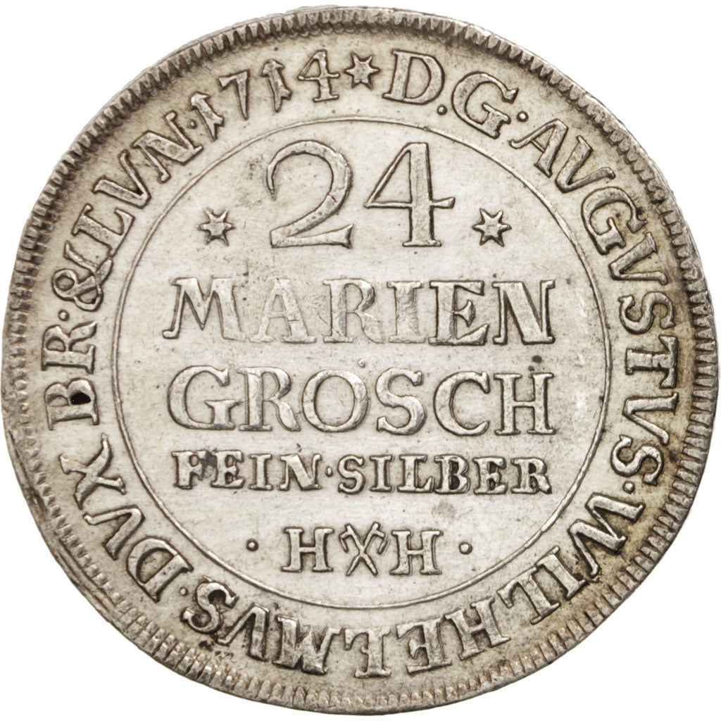 Etats allemands,  BRUNSWICK-WOLFENBUTTEL, 24 Mariengroschen, 1714, Davenport:351