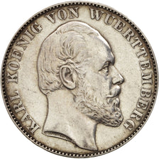 German States, WURTTEMBERG, Karl I, Thaler, 1871, AU(50-53), Silver, KM:620