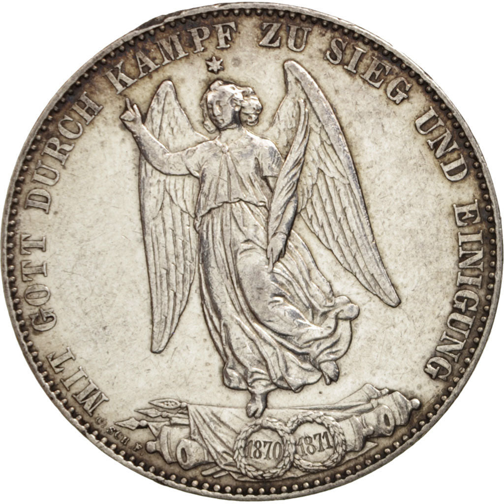 German States, WURTTEMBERG, Karl I, Thaler, 1871, AU(50-53), Silver, KM:620