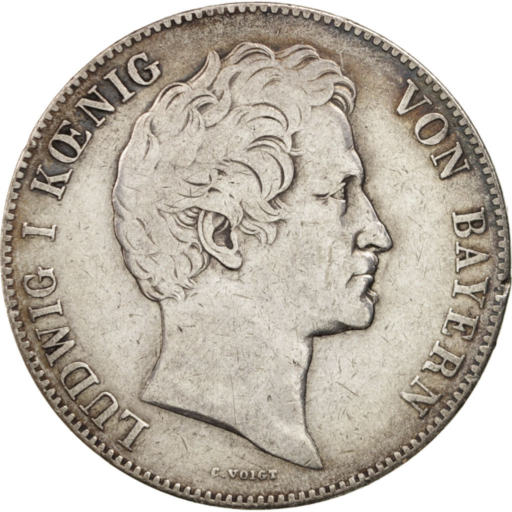 Etats allemands, BAVARIA, Ludwig I, 2 Thaler, 1844, TB, Argent, KM:814