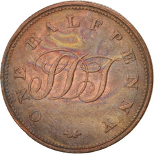 Moneta, ŚW. HELENA I WNIEBOWSTĄPIENIA, Halfpenny, 1821, EF(40-45), Miedź