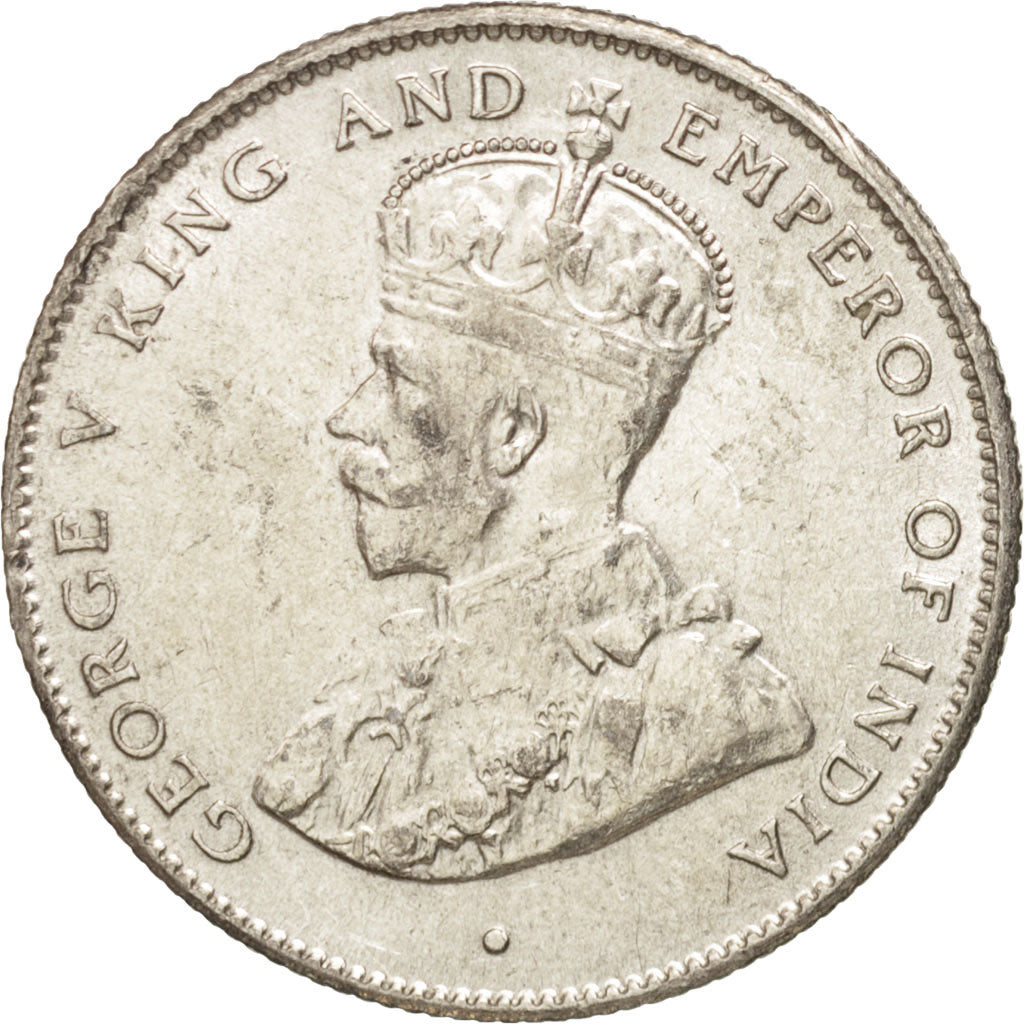 Ceylon, George V, 50 Cents, 1926, AU(55-58), Silver, KM:109a
