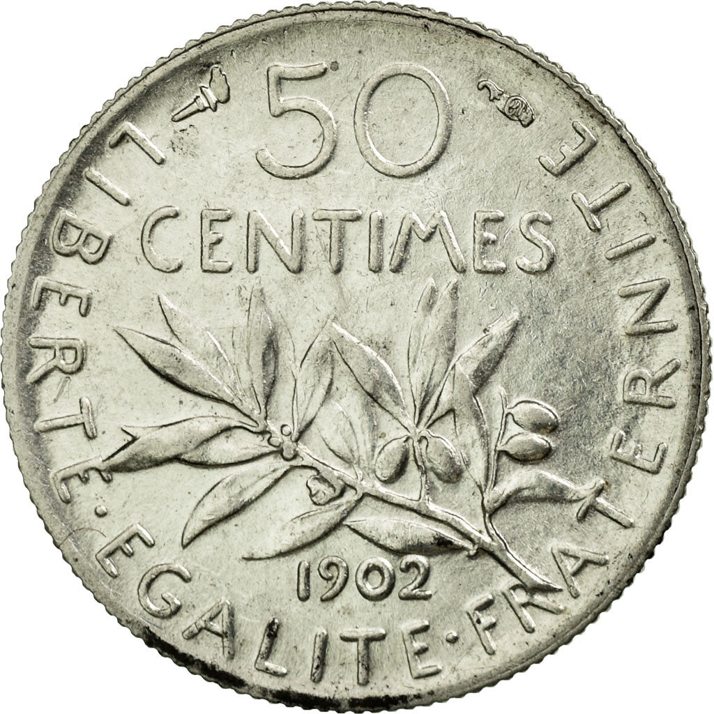 Monnaie, France, Semeuse, 50 Centimes, 1902, Paris, SUP, Argent, KM:854