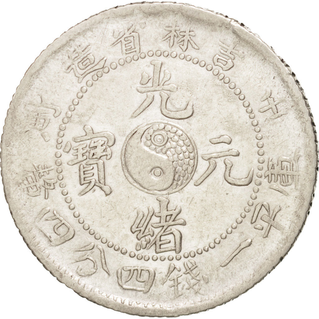 China, KIRIN PROVINCE, Kuang-hs, 20 Cents, 1902, AU(50-53), Silver, KM:181a
