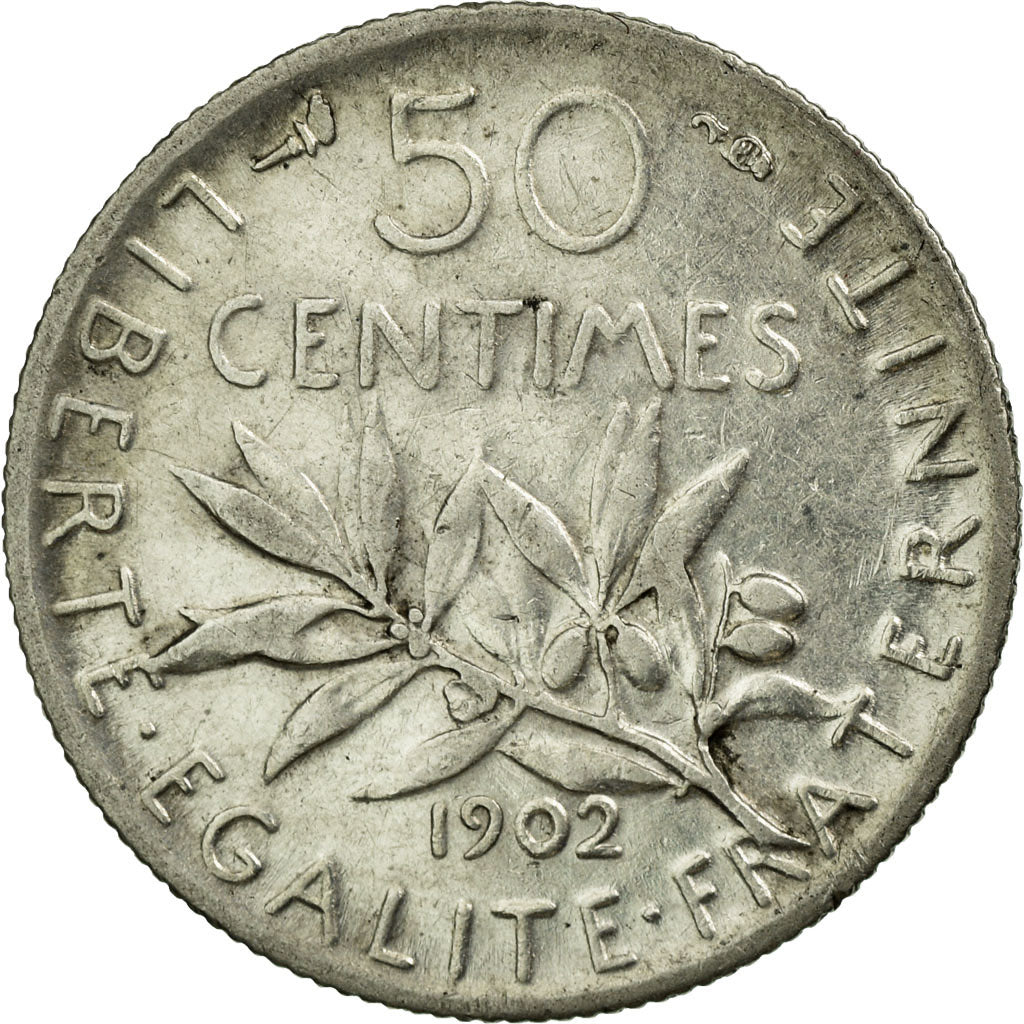 Monnaie, France, Semeuse, 50 Centimes, 1902, Paris, TTB+, Argent, KM:854