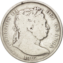 Monnaie, Grande-Bretagne, George III, 1/2 Crown, 1816, B+, Argent, KM:667