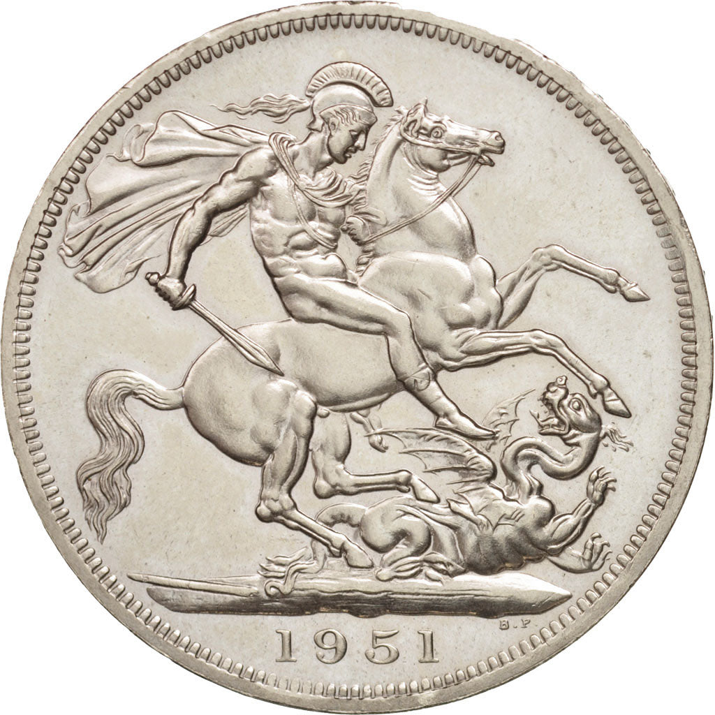 Great Britain, George VI, Crown, 1951, MS(64), Copper-nickel, KM:880