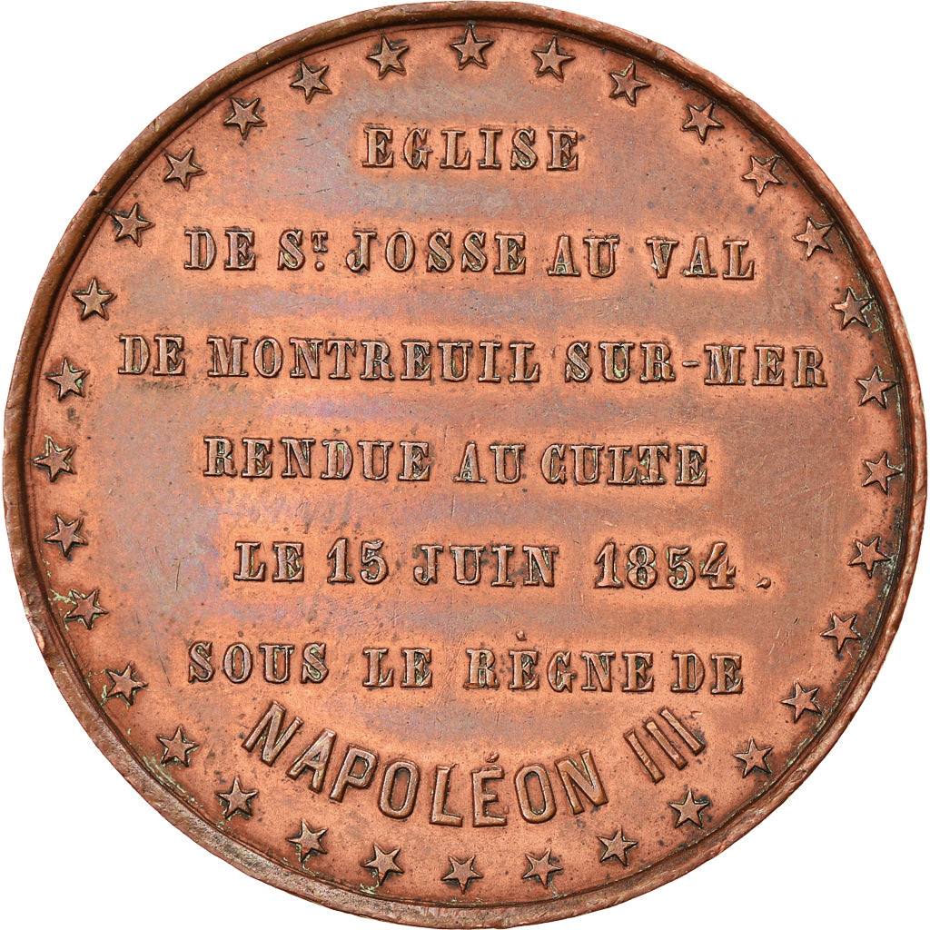 Frankreich, Medaille, Napoléon III, Eglise de Saint Josse au Val