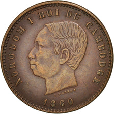 Kambodscha, 10 Centimes, 1860, SS, Bronze, KM:M3, Lecompte:22