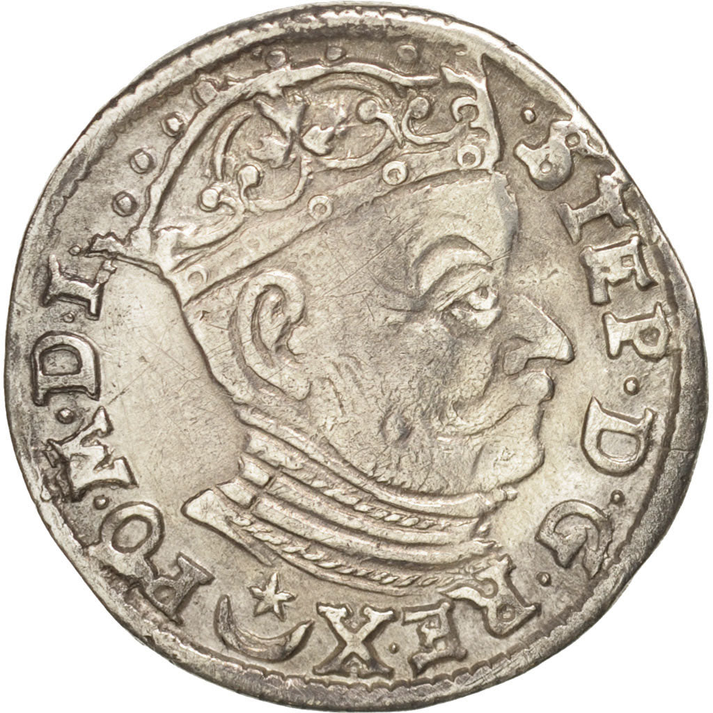Poland, Stephan Batory, 3 Groschen, 1583, EF(40-45), Silver