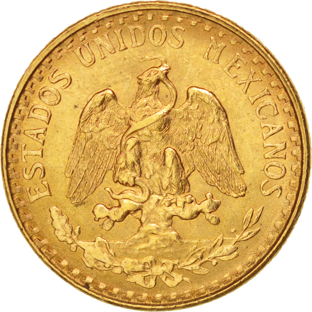 Mexico, 2 Pesos, 1945, Mexico City, AU(55-58), Gold, KM:461