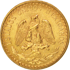 Mexico, 2 Pesos, 1945, Mexico City, AU(55-58), Gold, KM:461