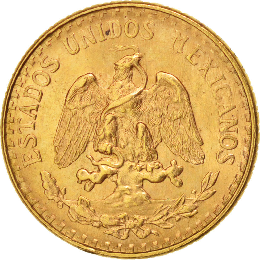 Mexico, 2 Pesos, 1945, Mexico City, AU(55-58), Gold, KM:461