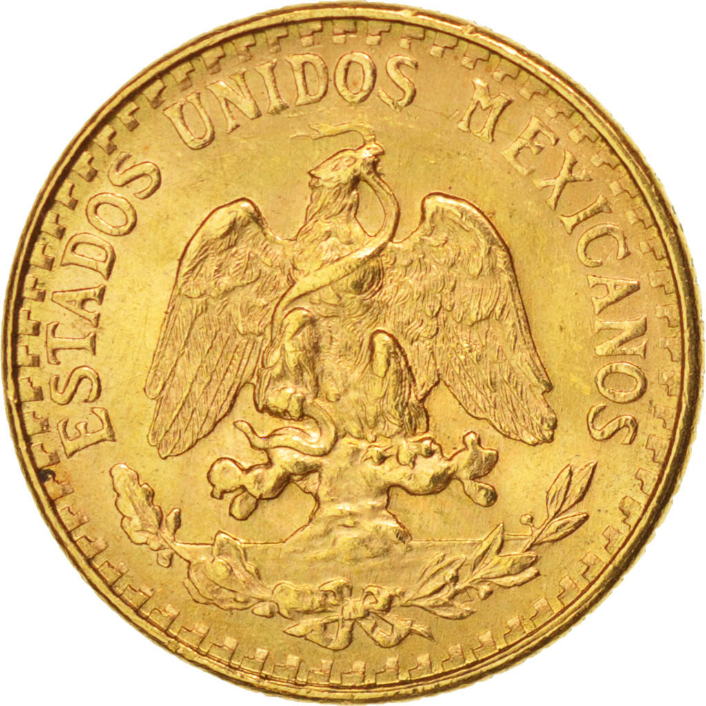 Mexico, 2 Pesos, 1945, Mexico City, MS(60-62), Gold, KM:461