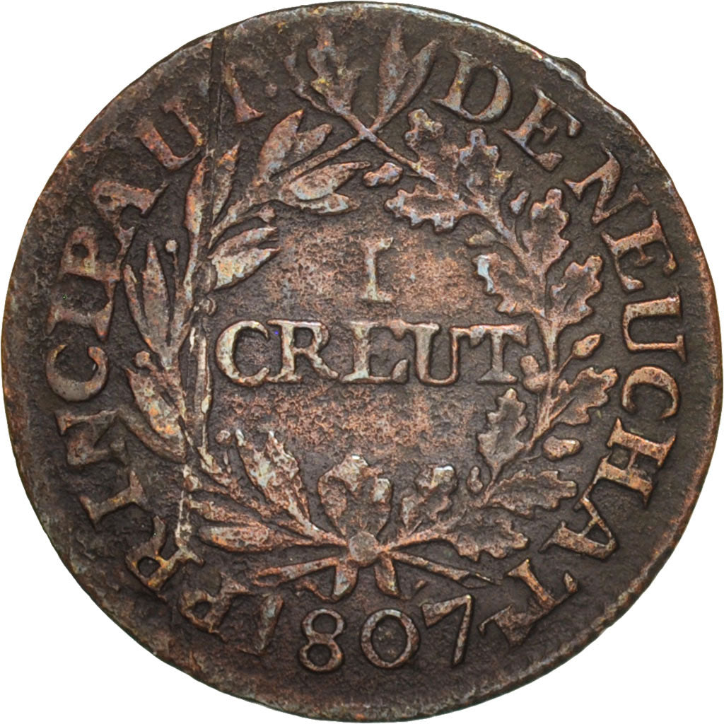 SWISS CANTONS, NEUCHATEL, Alexandre Berthier, Kreuzer, 1807, EF(40-45), KM:66