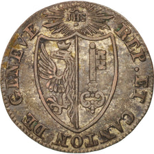 SWISS CANTONS, GENEVA, 1-1/2 Sol, 1825, EF(40-45), Billon, KM:121