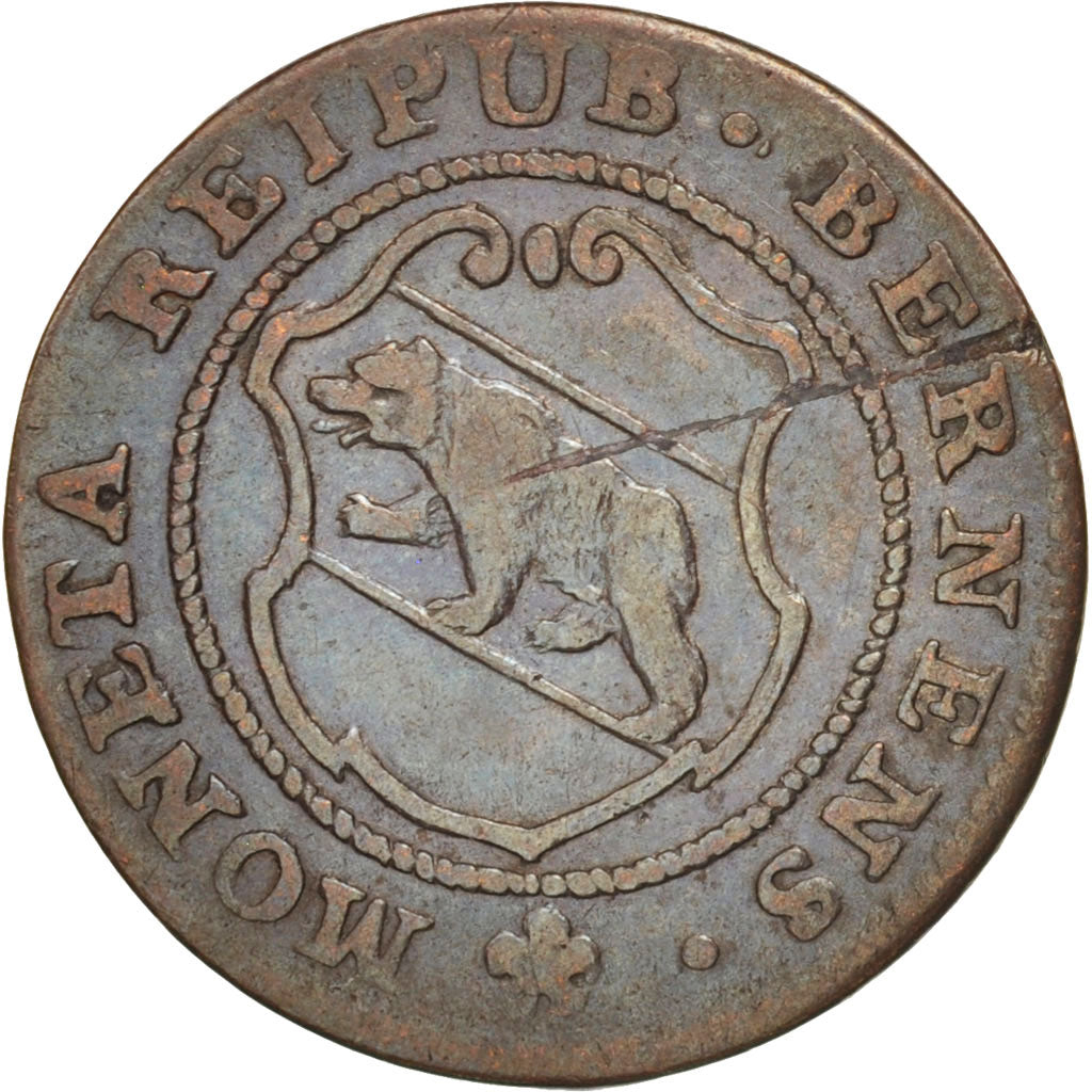 Coin, SWISS CANTONS, BERN, Kreuzer, 1797, VF(30-35), Billon, KM:115