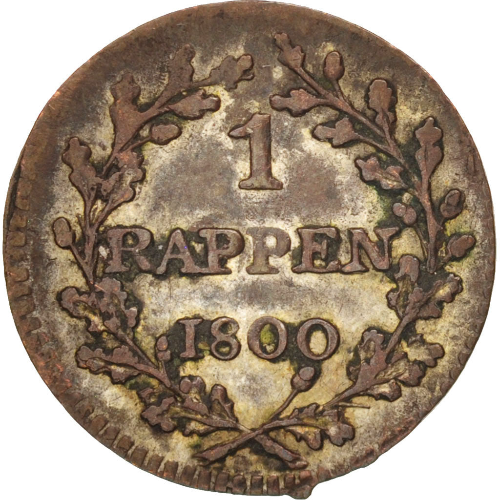 Switzerland, Rappen, 1800, EF(40-45), Billon, KM:A11