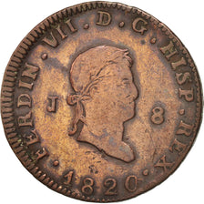 Moneta, Spagna, Ferdinand VII, 8 Maravedis, 1820, Jubia, BB, Rame, KM:491