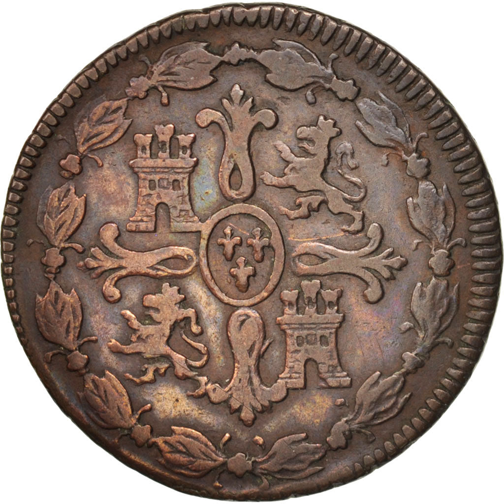 Coin, Spain, Ferdinand VII, 8 Maravedis, 1820, Jubia, EF(40-45), Copper, KM:491