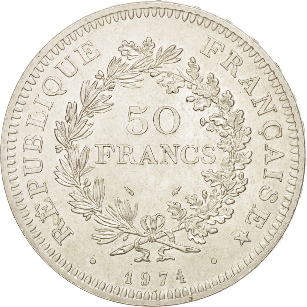 Francia, Hercule, 50 Francs, 1974, SPL-, Argento, KM:941.2, Gadoury:882a