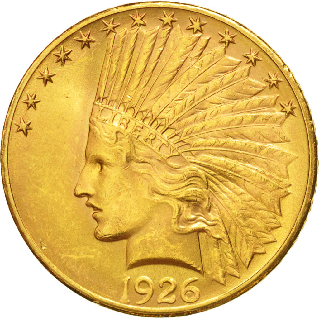 United States, Indian Head, $10, 1926, Philadelphia, AU(55-58), KM:130