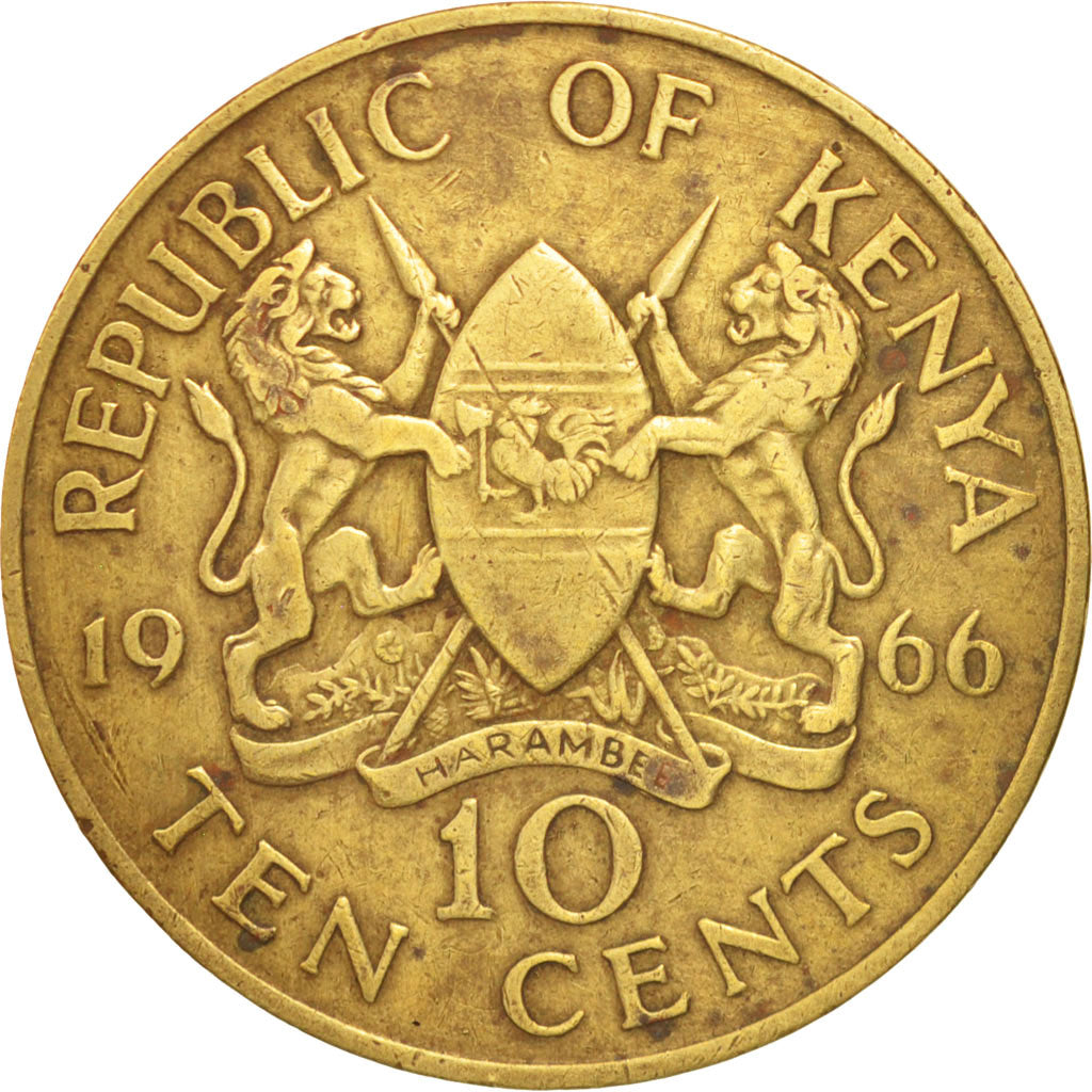 Monnaie, Kenya, 10 Cents, 1966, TB, Nickel-brass, KM:2