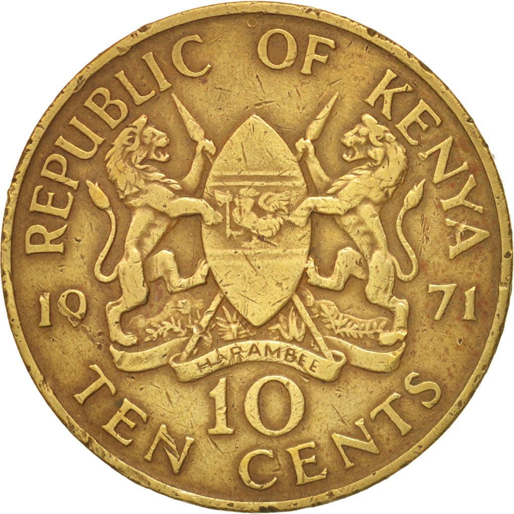 Monnaie, Kenya, 10 Cents, 1971, TB, Nickel-brass, KM:11
