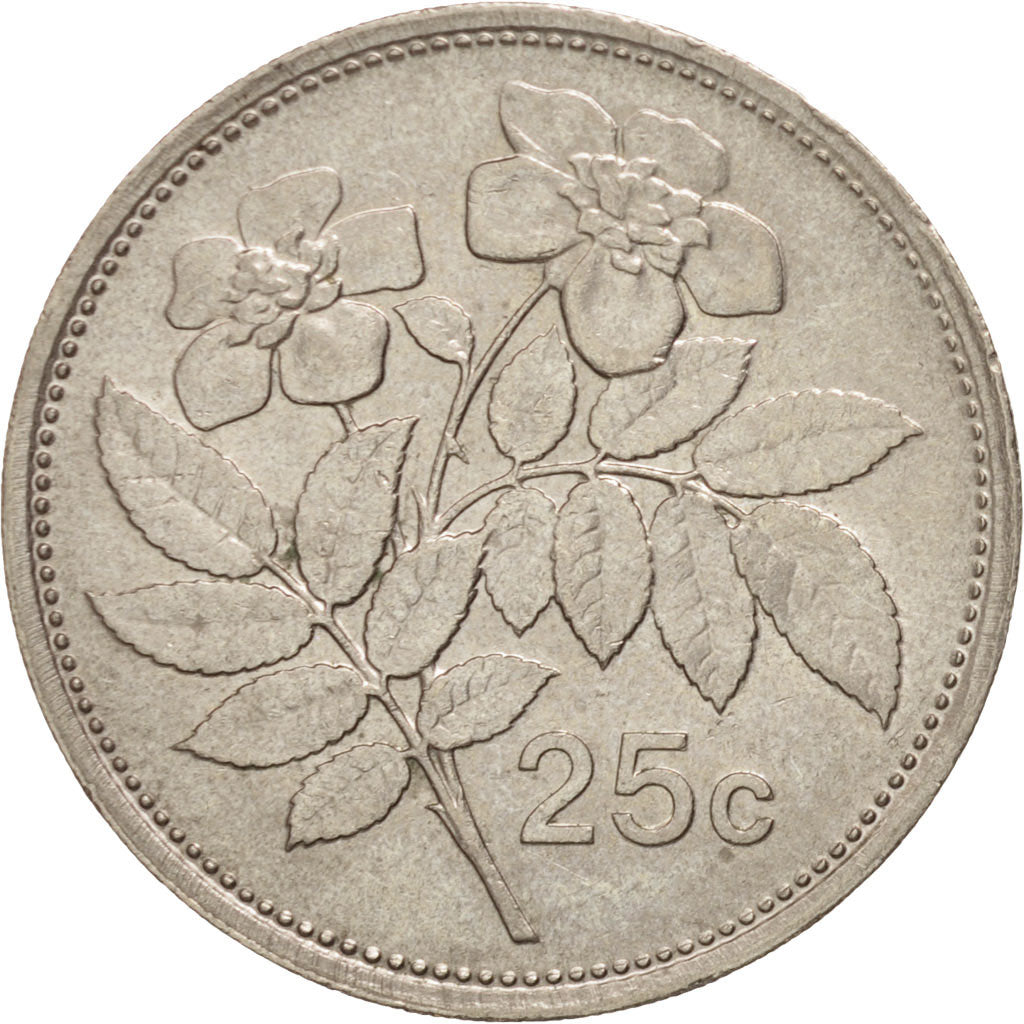 Münze, Malta, 25 Cents, 1991, Franklin Mint, VZ, Copper-nickel, KM:97