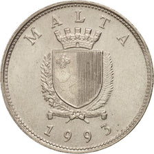 Malta, 25 Cents, 1993, Franklin Mint, MS(60-62), Copper-nickel, KM:97