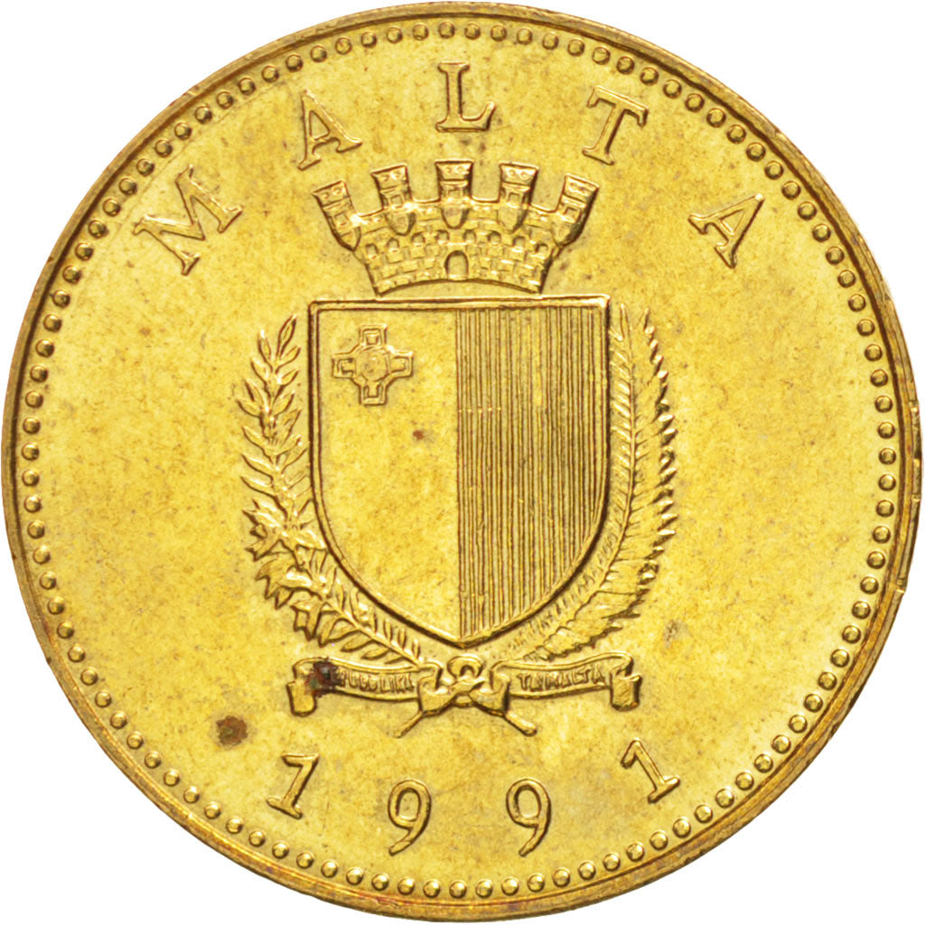 Coin, Malta, Cent, 1991, AU(55-58), Nickel-brass, KM:93