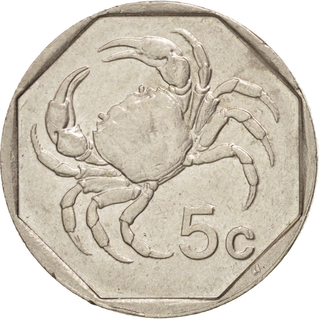 Coin, Malta, 5 Cents, 1991, MS(60-62), Copper-nickel, KM:95