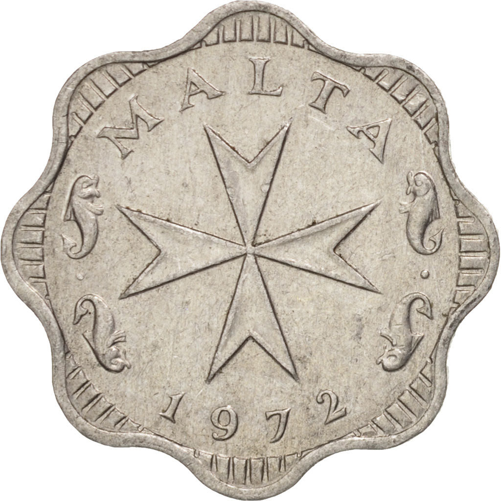 Coin, Malta, 2 Mils, 1972, AU(50-53), Aluminum, KM:5