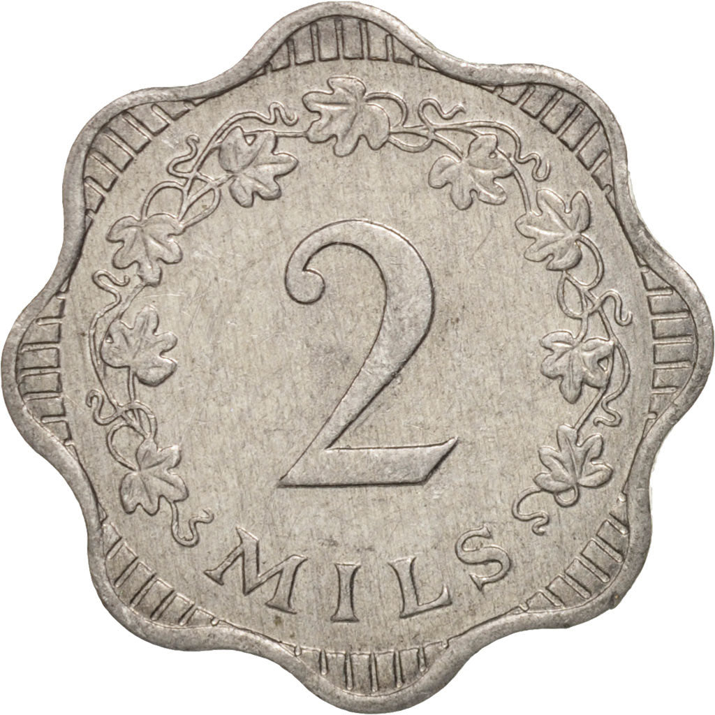 Coin, Malta, 2 Mils, 1972, AU(50-53), Aluminum, KM:5