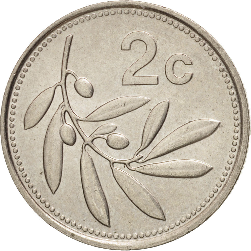 Coin, Malta, 2 Cents, 1993, MS(63), Copper-nickel, KM:94