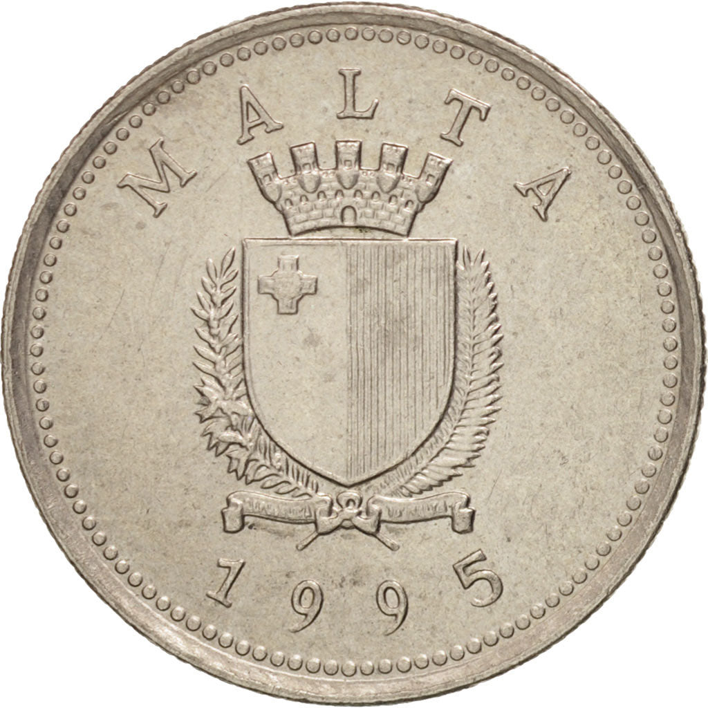 Coin, Malta, 2 Cents, 1995, MS(63), Copper-nickel, KM:94